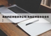 海南的区块链货币公司[海南区块链协会会长]