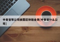 中青宝等公司披露区块链业务[中青宝什么公司]